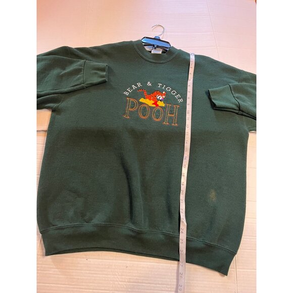 Vintage Disney Pooh & Tigger Green Sweatshirt XL fruit of the loom tag crewneck - Picture 9 of 11